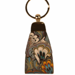 Portachiavi artigianale in pelle marmorizzata HAND