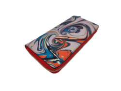 Marbled Leather Zip Wallet